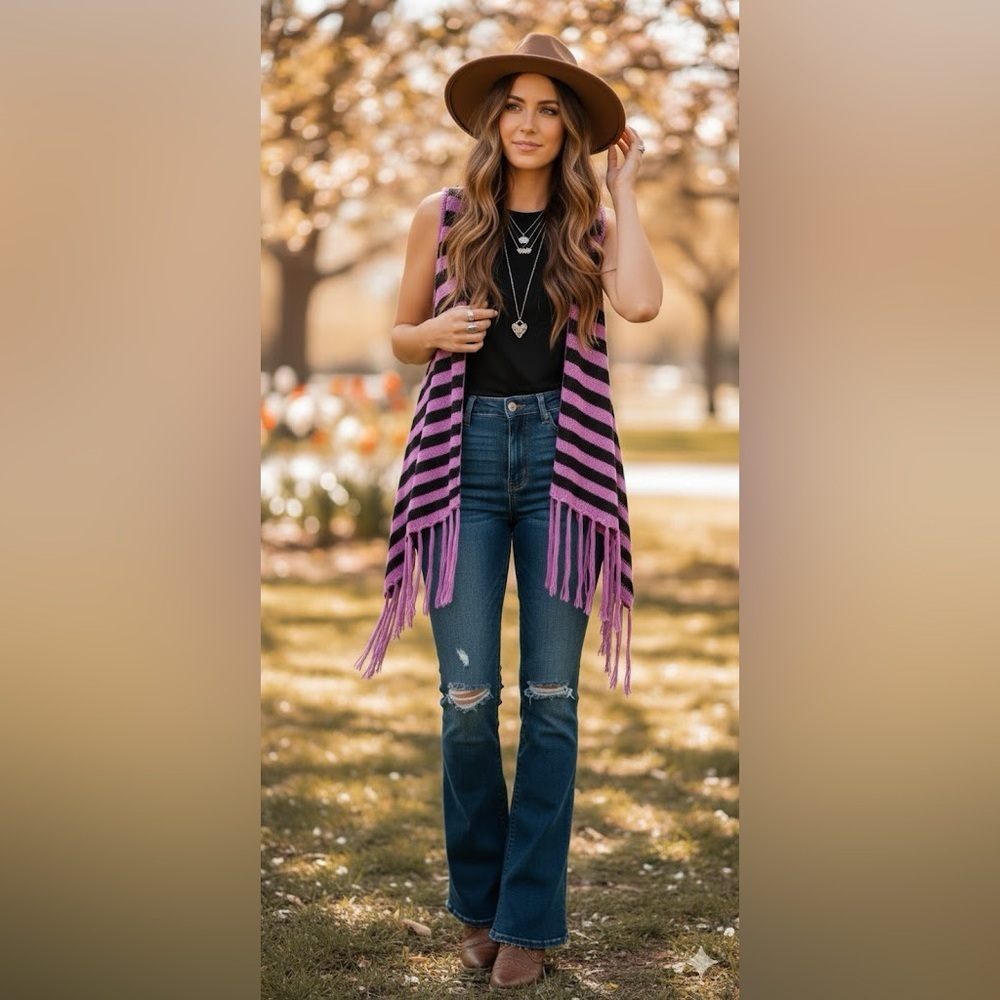 Say What? Purple and Black Knit Scarf